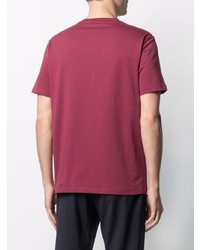 dunkelrotes bedrucktes T-Shirt mit einem Rundhalsausschnitt von Ermenegildo Zegna XXX