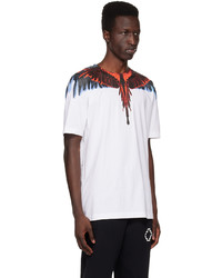 dunkelrotes bedrucktes T-Shirt mit einem Rundhalsausschnitt von Marcelo Burlon County of Milan