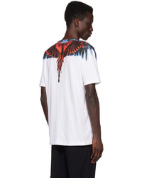 dunkelrotes bedrucktes T-Shirt mit einem Rundhalsausschnitt von Marcelo Burlon County of Milan