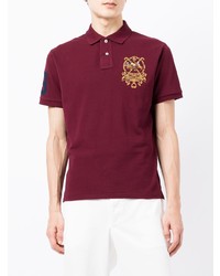 dunkelrotes besticktes Polohemd von Polo Ralph Lauren