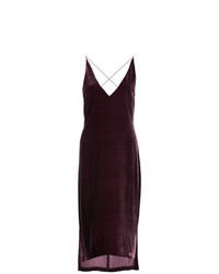 dunkelrotes Camisole-Kleid aus Samt von Dion Lee