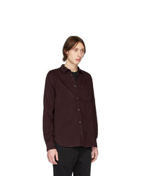 dunkelrotes Cordlangarmhemd von Norse Projects