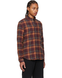 dunkelrotes Flanell Langarmhemd mit Schottenmuster von Ps By Paul Smith