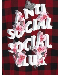 dunkelrotes Flanell Langarmhemd mit Schottenmuster von Anti Social Social Club