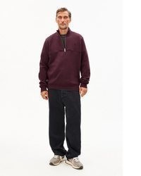 dunkelrotes Fleece-Sweatshirt von Armedangels