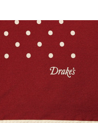 dunkelrotes gepunktetes Einstecktuch von Drakes