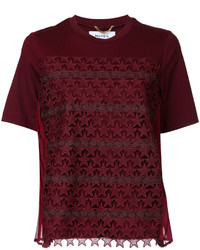 dunkelrotes Häkel T-shirt mit Sternenmuster von Muveil