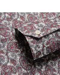 dunkelrotes Hemd mit Paisley-Muster von Saint Laurent