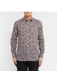 dunkelrotes Hemd mit Paisley-Muster von Saint Laurent