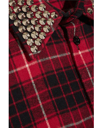 dunkelrotes Hemd mit Schottenmuster von Gucci