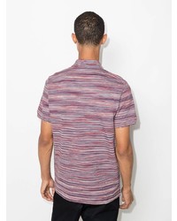 dunkelrotes horizontal gestreiftes Polohemd von Missoni