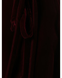 dunkelrotes Kleid mit Reliefmuster von Saint Laurent