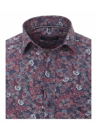 dunkelrotes Langarmhemd mit Paisley-Muster von Casamoda