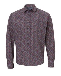 dunkelrotes Langarmhemd mit Paisley-Muster von HATICO
