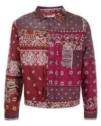 dunkelrotes Langarmhemd mit Paisley-Muster von KAPITAL