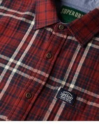 dunkelrotes Langarmhemd mit Schottenmuster von Superdry