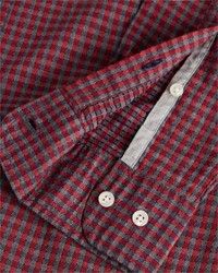 dunkelrotes Langarmhemd mit Vichy-Muster von Tommy Hilfiger