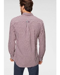 dunkelrotes Langarmhemd mit Vichy-Muster von Tommy Jeans