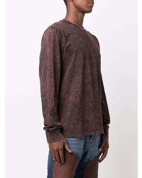 dunkelrotes Mit Batikmuster Langarmshirt von Diesel