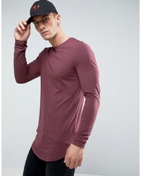 dunkelrotes Langarmshirt von ASOS DESIGN