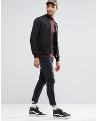 dunkelrotes Langarmshirt von Asos