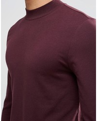 dunkelrotes Langarmshirt von Asos