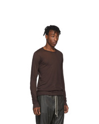 dunkelrotes Langarmshirt von Rick Owens