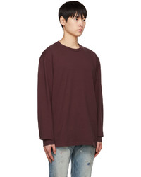 dunkelrotes Langarmshirt von John Elliott