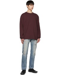 dunkelrotes Langarmshirt von John Elliott