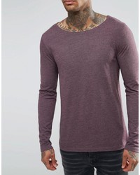 dunkelrotes Langarmshirt von Asos