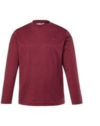 dunkelrotes Langarmshirt von Men Plus