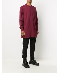 dunkelrotes Langarmshirt von Rick Owens DRKSHDW