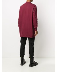 dunkelrotes Langarmshirt von Rick Owens DRKSHDW