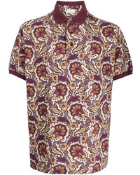 dunkelrotes Polohemd mit Paisley-Muster von Etro