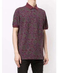 dunkelrotes Polohemd mit Paisley-Muster von Etro