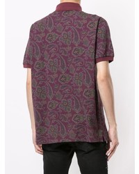 dunkelrotes Polohemd mit Paisley-Muster von Etro