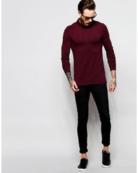 dunkelrotes Polohemd von Asos