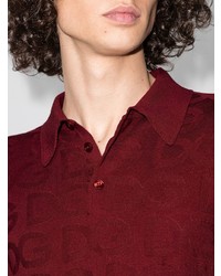 dunkelrotes Polohemd von Dolce & Gabbana