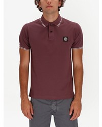 dunkelrotes Polohemd von Stone Island