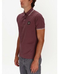 dunkelrotes Polohemd von Stone Island