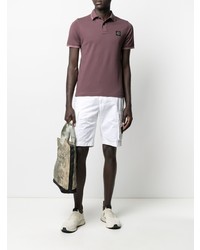 dunkelrotes Polohemd von Stone Island