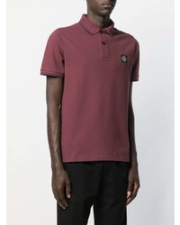 dunkelrotes Polohemd von Stone Island