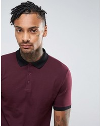 dunkelrotes Polohemd von Asos