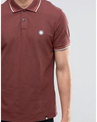 dunkelrotes Polohemd von Pretty Green