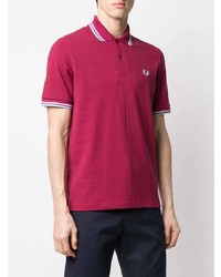 dunkelrotes Polohemd von Fred Perry