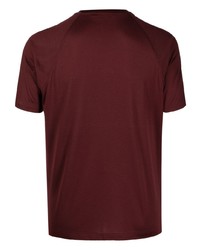 dunkelrotes Seide T-Shirt mit einem Rundhalsausschnitt von Corneliani