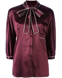 dunkelrotes Seidehemd von Dolce & Gabbana