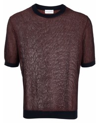 dunkelrotes Strick T-Shirt mit einem Rundhalsausschnitt von Ballantyne