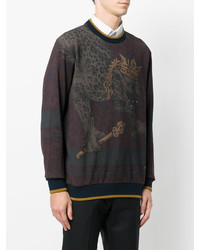 dunkelrotes Sweatshirt mit Leopardenmuster von Dolce & Gabbana