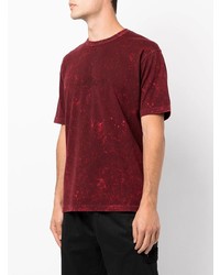 dunkelrotes Mit Batikmuster T-Shirt mit einem Rundhalsausschnitt von Stone Island